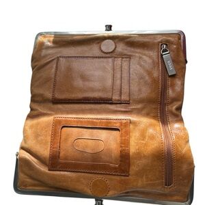 HOBO Tan Leather Wallet with Zip Pocket